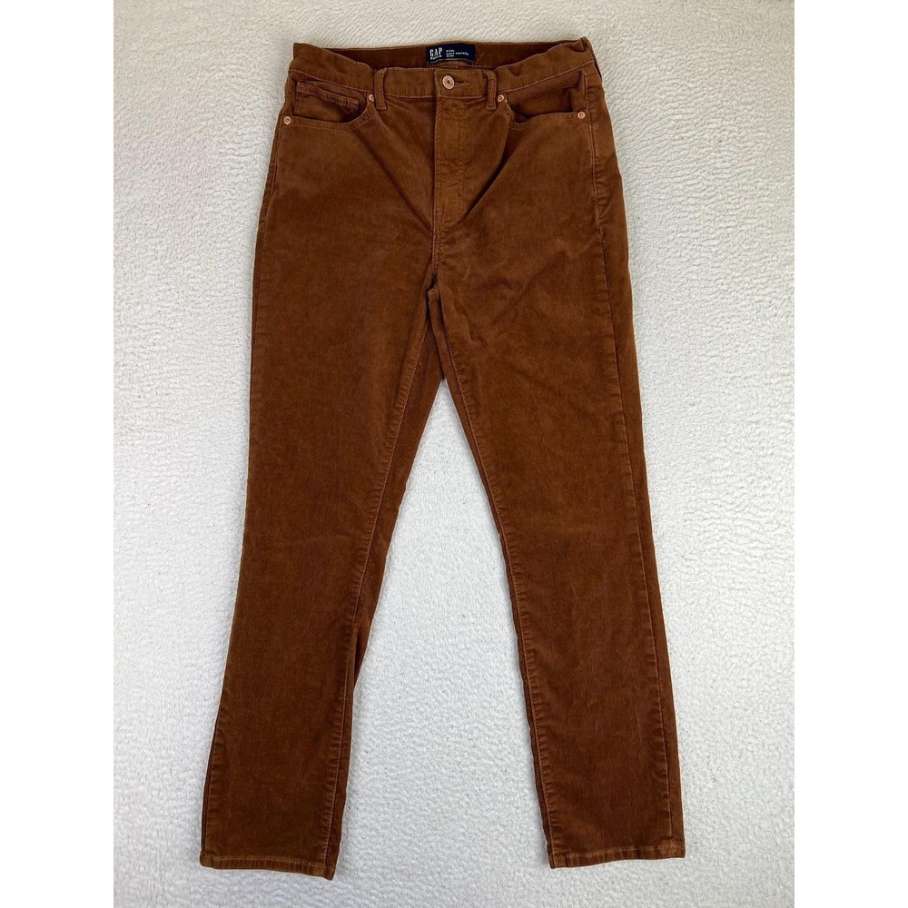 Gap Vintage Slim High Rise Pants Womens 8 29L Sierra Brown Corduroy S/524595-00